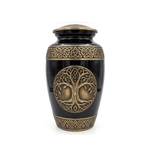 Urna Funeraria de Latón para Adultos, Diseño de Árbol Grabado, Acabado en Mármol Blanco Pulido, Urna Duradera y Personalizable para Cenizas Humanas, 200 Pulgadas Cúbicas - Product Image 2