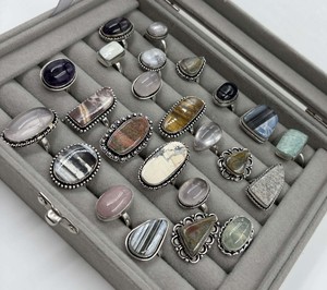 Women <b>Silver</b> Plated Geometric Streamlined Assorted Collection <b>Ring</b> Irregular <b>Adjustable</b> Open <b>Rings</b> - Product Image 5