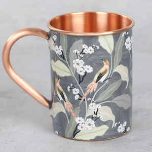 Mug Moscow Mule de luxe en cuivre finition Blossom avec poignée en laiton |   Gobelet à cocktail et à bière réutilisable, portable et écologique - Product Image 4