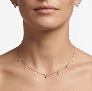Collier ras-de-cou en or rose 14 carats avec pendentif goutte de 0,35 ct, bijoux de mariée délicats, chaîne pour femme, diamant de laboratoire couleur D VVS1 - Product Image 1