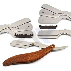 Navaja de Afeitar Profesional para Barbería con Bloqueo Giratorio, Cuchilla Recta Plegable en Negro y Plateado - Product Image 6