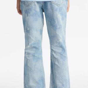 Jeans Azules Clásicos de Corte Recto, Prenda Duradera de Alta Calidad / Material Transpirable y Cómodo para un Ajuste Relajado y Diseño Casual - Product Image 1