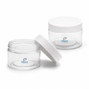 Pot cosmétique rond en plastique transparent de 80 ml avec couvercle à vis blanc pour l'emballage des soins de la peau, fabricant au Vietnam - Product Image 2