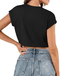 Custom <b>Garden</b> Flower Black <b>T</b> <b>Shirt</b> Cotton Spandex Stretch Fabric Short Sleeve Crewneck Casual Cropped <b>Shirts</b> - Product Image 2