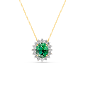Collar Personalizado de Oro Sólido de 14K, 9K, 10K, 18K con Gema de Laboratorio de 6 Quilates, Certificado IGI, Joyería Fina Ética, MOQ 3 Piezas, 10 Piezas, RJC OEM ODM NK706717 - Product Image 2