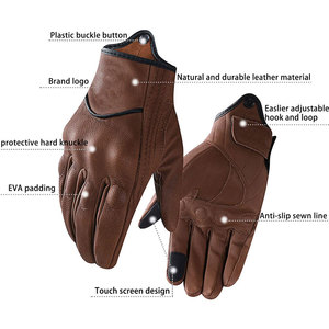 Gants de moto à doigts rigides compatibles avec les écrans tactiles, fermeture auto-agrippante facilement ajustable, gants de sécurité pour la course à moto - Product Image 3