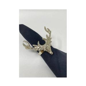 Anillos para Servilletas con Diseño de Reno Navideño, Acabado Plateado, Porta Servilletas Metálicos para Decoración Navideña, Suministro al por Mayor - Product Image 2