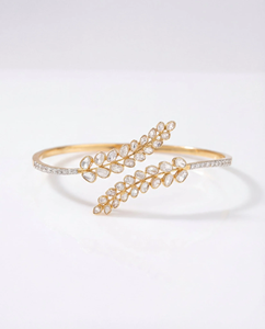 Elegante Brazalete de Oro de 14K Feylora, Joyería de Mano con Diseño de Palma, Ajustable, de Alta Calidad, para Mujeres y Niñas, Accesorio de Moda para Fiestas - Product Image 5