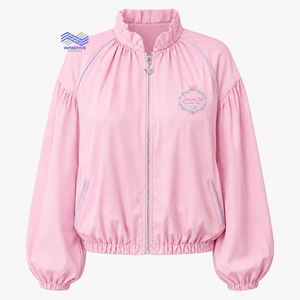 เสื้อเชิ้ตผู้หญิงปักลายกรีก แบรนด์ Jack And Jill Of America Inc. แบบมีจีบระบาย คอซิป ผลิตตามสั่ง ขายส่ง - Product Image 1