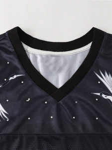 เสื้อรักบี้ตาข่ายสไตล์ฮิปฮอปสุดเท่ - เสื้อผ้าลำลองแนวสตรีทแวร์ - ระบายอากาศได้ดี กันน้ำ เป็นมิตรกับสิ่งแวดล้อม ติดกระดุมเต็มตัว เสื้อผ้ากีฬา - Product Image 4