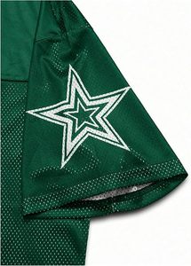 Maillot de football vert Genius 25 personnalisé en mesh avec logo étoile, tissu 100% polyester - Product Image 4