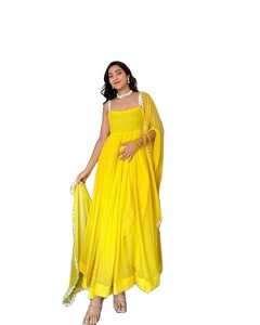 Nuevo Diseño Exclusivo para Bodas, Vestido Largo de Lino de Seda con Estilo Elegante y Multicolor, Aspecto Sencillo y Sofisticado, Ideal para Fiestas a Bajo Precio - Product Image 1