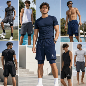 Pantalones Cortos Deportivos Halal para Hombre con Logotipo Personalizado ODM, Ropa Deportiva Modesta, Pantalones Cortos para Correr con Cobertura Debajo de la Rodilla, Fabricante de Pantalones Cortos Lavados Químicamente - Product Image 1