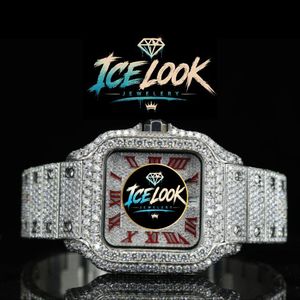 Reloj de Acero Inoxidable Cuadrado para Hombre ICE LOOK JEWELERY, 40 mm, Analógico, Automático, Luminoso, Esfera de Zafiro, Diseño de Mariposa, Correa de 20 mm - Product Image 1