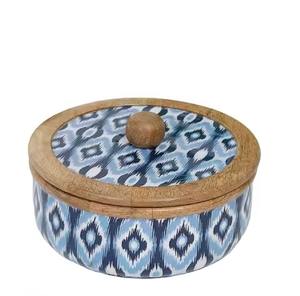 Boîte à chapati en bois naturel, récipient de rangement pour roti avec couvercle - Product Image 3