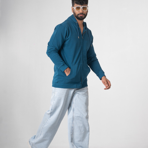 Sudadera con capucha de invierno para hombre, ecológica, de alta calidad, cómoda, con cremallera frontal, color gris y logotipo personalizado - Product Image 3