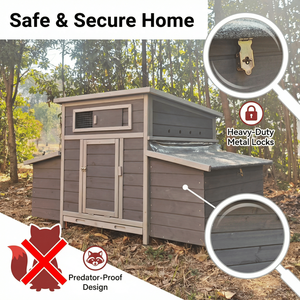 Grande Pollaio in Legno per Esterni con 2 Cassette Nido Laterali, Gabbia per Galline e Pollame per Uso Esterno - Product Image 5