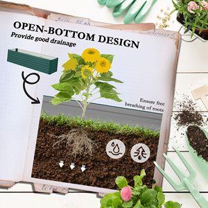 Kit Orto Rialzato Zincato 8x2x2ft con Bordo di Sicurezza per Fiori, Erbe e Verdure - Categoria Prodotti Verdi - Product Image 5