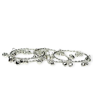 Premium Kashmiri 24K Silver Plated Twisted Ghungroo <b>Bangles</b> Jhumki Elegant Modern Wedding Jewellery at Wholesale Price - Product Image 2