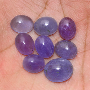 Hackmanite AAA RARE 9x12mm-12x14mm, Cabochon ovale à dos plat et lisse, à changement de couleur, Pierre précieuse naturelle en vrac pour bijoux - Product Image 2