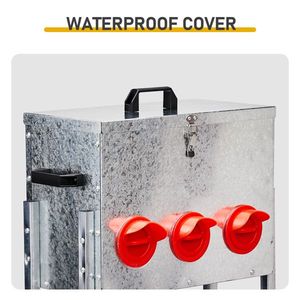 Large Capacity 6-Port Automatic Galvanized <b>Chicken</b> <b>Feeder</b> Poultry <b>Feeder</b> with Rodent-Proof Legs Lid Zinc Coated Animal <b>Feeders</b> - Product Image 4