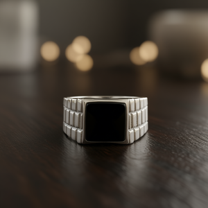 <b>Black</b> Onyx <b>Mens</b> Fine <b>Ring</b> 5.6 Grams Weight - Product Image 3