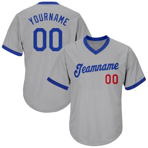 Camiseta de Béisbol Personalizada con Cuello en V Gris para Hombre, Manga Corta, Nombre del Equipo Impreso por Sublimación, Ropa Deportiva de Poliéster que Absorbe la Humedad - Product Image 5
