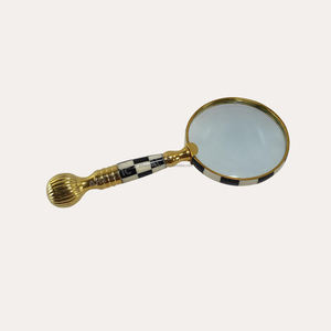 Carving Design Bone Handle Handheld Pocket <b>Magnifier</b> with Brass Rim Metal - Product Image 4