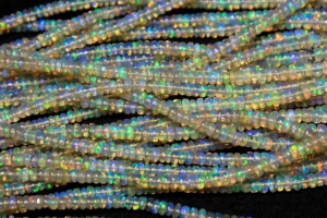 Cuentas de Ópalo Etíope Rondelle Lisas, Gemas de Ópalo de Fuego Natural Perforadas de 3-5mm, Cuentas Sueltas Multicolor para Pulseras y Collares - Product Image 4