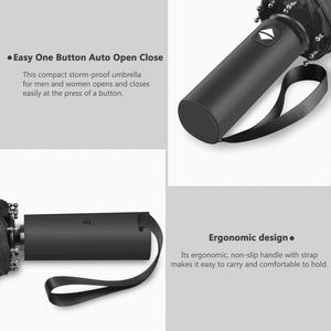 Auto Open/Close 12 Ribs <b>Windproof</b> Rain <b>Umbrella</b> Adults Ergonomic Plastic 190T Metal Customizable Logo Portable Shenzhen Export - Product Image 2