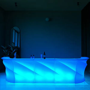 بار إضاءة LED ملون (RGB) محمول للاستخدام الخارجي، أثاث حفلات بلاستيكي أبيض للنوادي الليلية والمقاهي وصالات الكاريوكي واللاونجات، متوفر بالجملة - Product Image 2