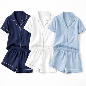 Conjuntos de Pijamas Tejidos de Algodón 100% para Mujer, Primavera/Verano, Venta al Por Mayor - Diseño Personalizado, Proveedor OEM, Directo de Fábrica - Product Image 5