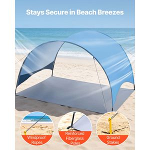 Tenda da Spiaggia per 3 Persone UPF 50+ con Borsa per il Trasporto e Picchetti per il Fissaggio a Terra per l'Estate - Product Image 5