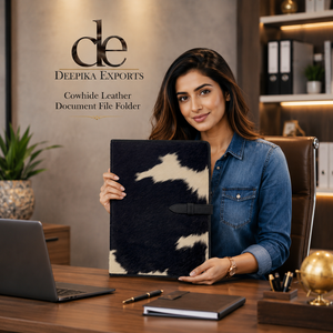 New Arrival Cowhide Leather Business <b>Portfolio</b> Binder Manufacture Multi-function Document File <b>Folder</b> With Card Holder - Product Image 5