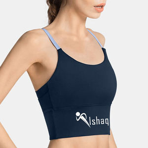 Women's Seamless White Racerback <b>Spaghetti</b> Strap Breathable Sports Bra High Support Yoga Top Solid Color Stretchy Fit Removable - Product Image 5