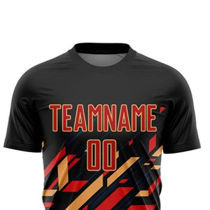 เสื้อฟุตบอลคอกลมแบบซับลิเมชั่นสั่งทำพิเศษสำหรับผู้ชาย แขนสั้น กระชับรูป ระบายเหงื่อได้ดี - Product Image 5
