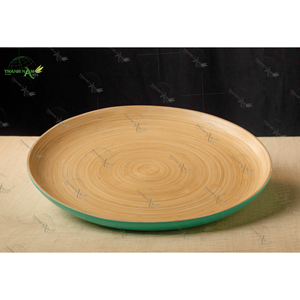 Plato de bambú hecho a mano 2025, duradero y biodegradable, respetuoso con el medio ambiente, estilo de diseño clásico para fiestas - Product Image 1