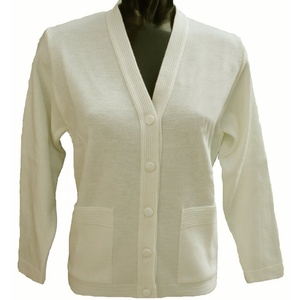 Women's Vintage Knitted <b>Cardigan</b> 80% Polyester 20% Cotton Blend Breathable Long Sleeve V-Neck Summer OEM ODM In-Stock - Product Image 5