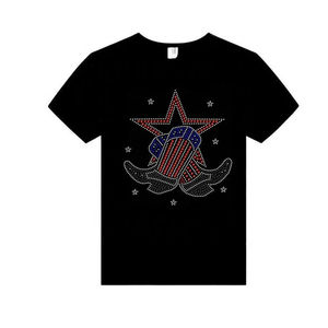 Mens Rhinestone T Shirt Sparkle <b>Crystal</b> Studded Short Sleeve Streetwear <b>Top</b> - Product Image 1