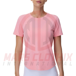 Camiseta Deportiva de Verano para Mujer, de Algodón, Holgada, Informal, de Secado Rápido y Transpirable, Cuello Redondo, Color Sólido - Product Image 2
