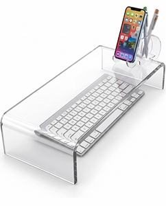 Modern Clear Acrylic Monitor <b>Stand</b> Customizable & for Ergonomic Solution for Organizing Your Desktop Boosting Productivity - Product Image 1