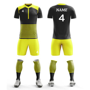 Tenue d'équipe de football pour hommes, maillot de football uni, ensembles de maillots de sport en polyester 100% à séchage rapide, couleur unie - Product Image 4