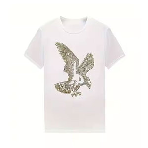 เสื้อยืดประดับเพชรพรีเมียมสำหรับผู้ชาย ดีไซน์วิบวับ เนื้อผ้านุ่ม สวมใส่สบาย เหมาะสำหรับงานปาร์ตี้และชุดลำลอง - Product Image 1