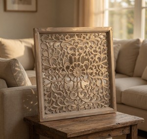 Square MDF Wall Decal Handcrafted Traditional Design <b>Decorative</b> Wall Hanging Artistic Home Interior Accent Diwali Birthday - Product Image 4