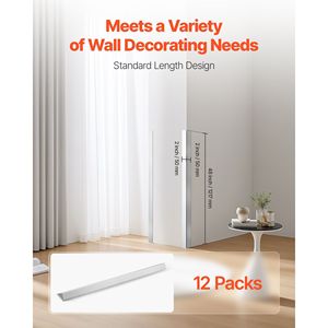 Protector de Esquinas de Pared de Aleación de Aluminio, 2 x 2 x 48 Pulgadas, Paquete de 12 Protectores de Esquinas Metálicos, Protector de Bordes en Forma de L de 90 Grados - Product Image 2