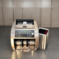 Machine à compter l'argent SM-3000V avec détecteur de billets contrefaits, détection multi-devises (PLN, CAD, USD, EUR), compteur de billets mixtes