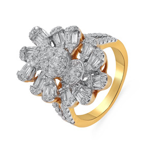 Impresionante Anillo de Diamantes Synopsis, Anillo Imperial Starfall en Oro Blanco Radiante, Anillo Celestial Crown Cluster de la Colección End - Product Image 1