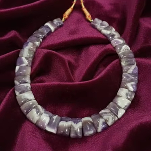 Collier ras du cou en améthyste de haute qualité, style collier à perles, pierres précieuses, style tendance, collier à perles avec pierres précieuses - Product Image 1