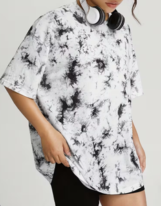 เสื้อยืดคอกลมโอเวอร์ไซส์สำหรับผู้หญิง |   ผ้าถักโพลีเอสเตอร์/คอตตอนพิมพ์ลายตามสั่ง |   เสื้อผ้าขายส่งแบบแขนยาวทรงหลวม - Product Image 2
