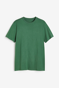 Nouveau T-shirt Vert Uni Tendance pour Homme en Coton – Basique, Col Rond, Manches Courtes, Confortable, Coupe Slim, Idéal au Quotidien, Été - Product Image 5